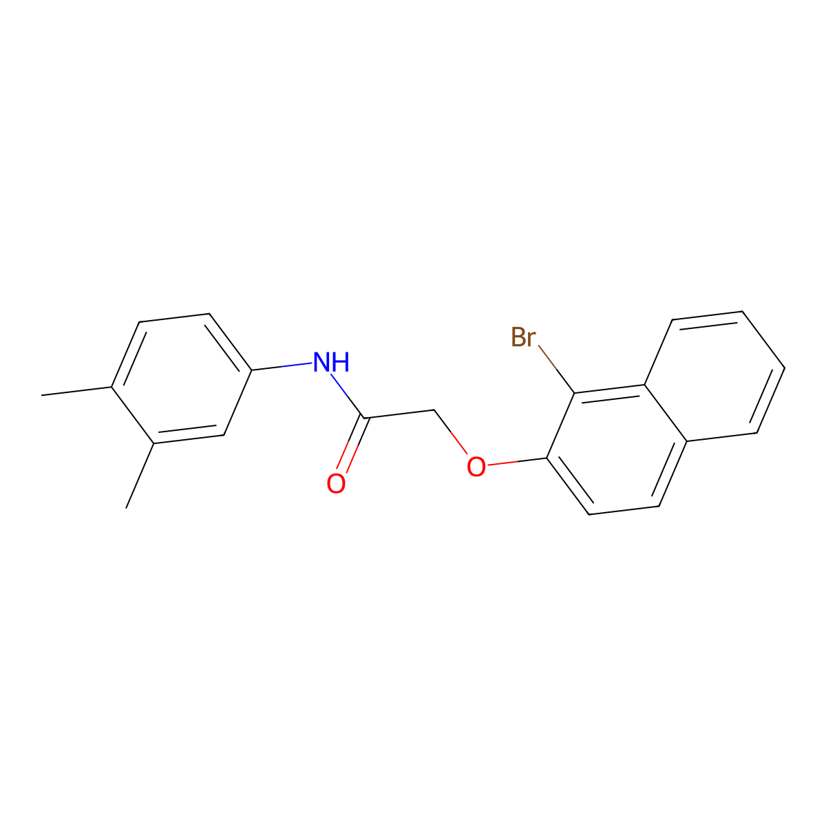 2-[(1-bromo-2-naphthyl)oxy]-N-(3,4-dimethylphenyl)acetamide molecular structure, CAS 349474-98-2