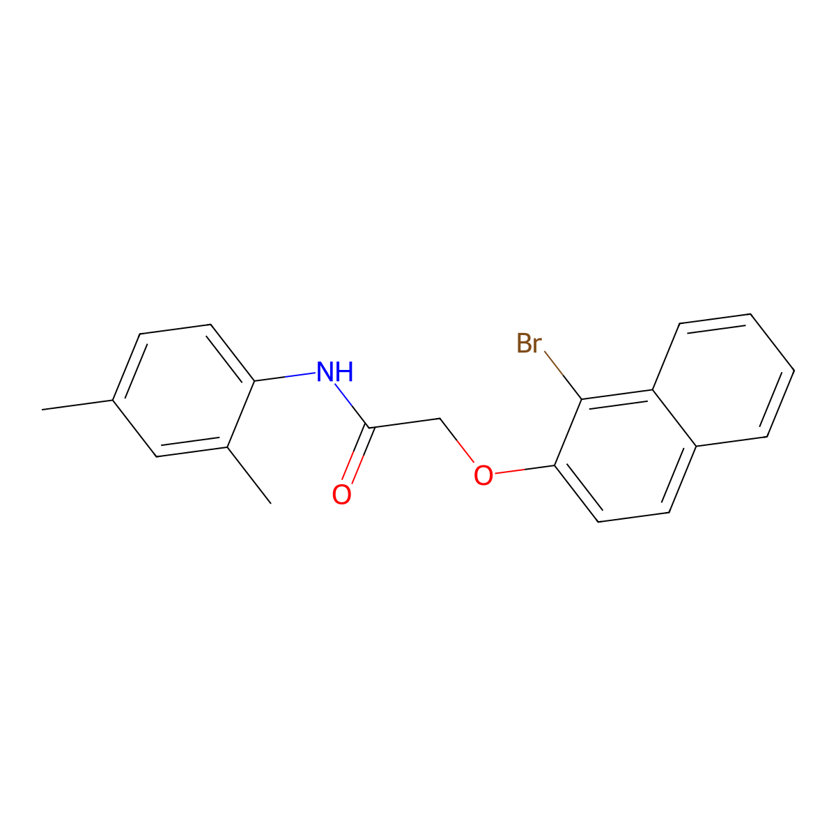 2-[(1-bromo-2-naphthyl)oxy]-N-(2,4-dimethylphenyl)acetamide molecular structure, CAS 349475-00-9