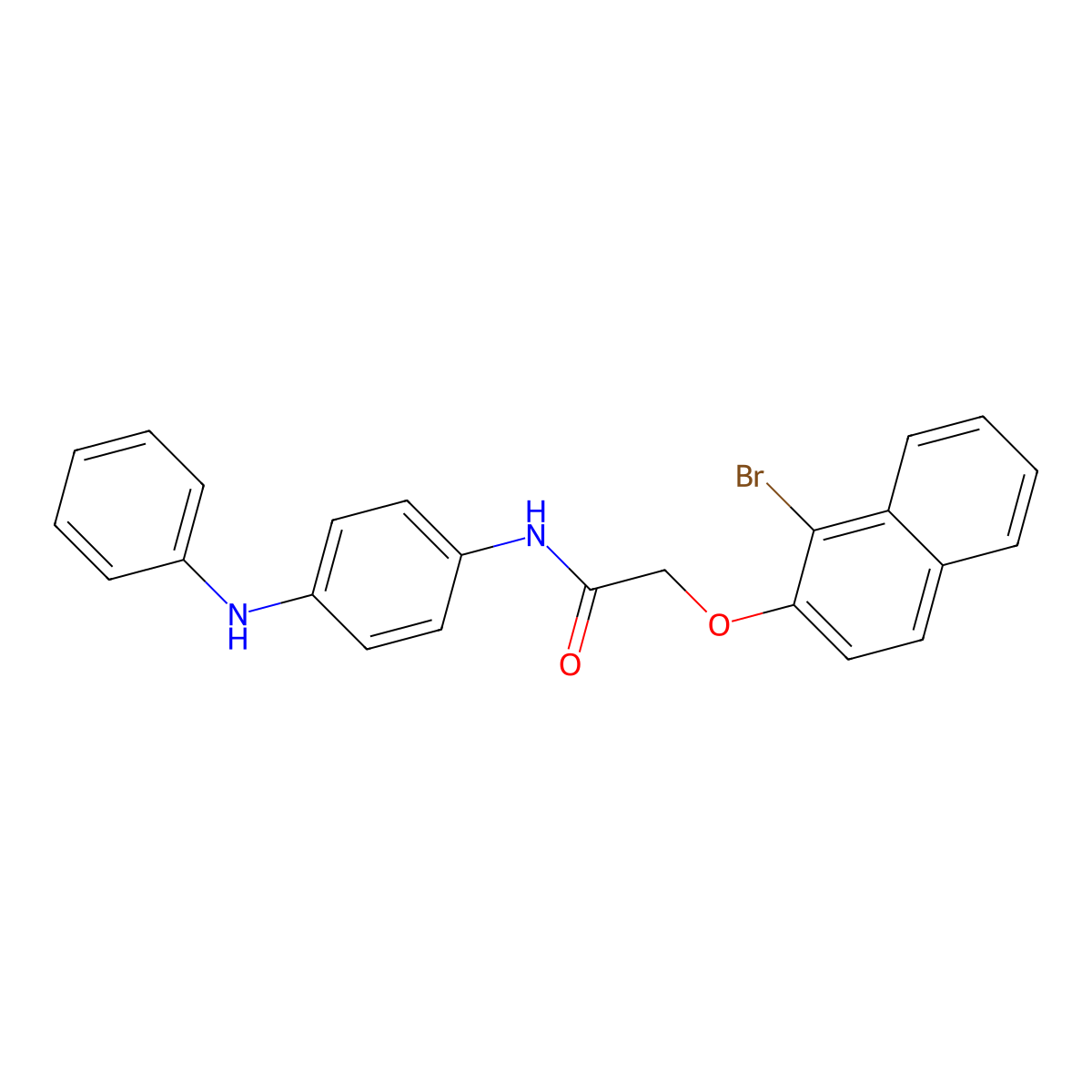 N-(4-anilinophenyl)-2-[(1-bromo-2-naphthyl)oxy]acetamide molecular structure, CAS 349475-02-1