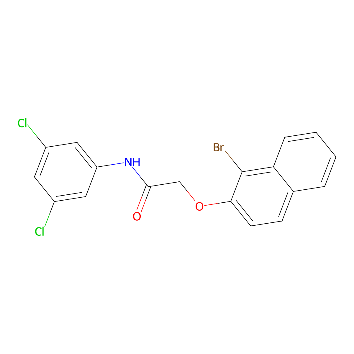 2-(1-bromonaphthalen-2-yl)oxy-N-(3,5-dichlorophenyl)acetamide molecular structure, CAS 349475-11-2