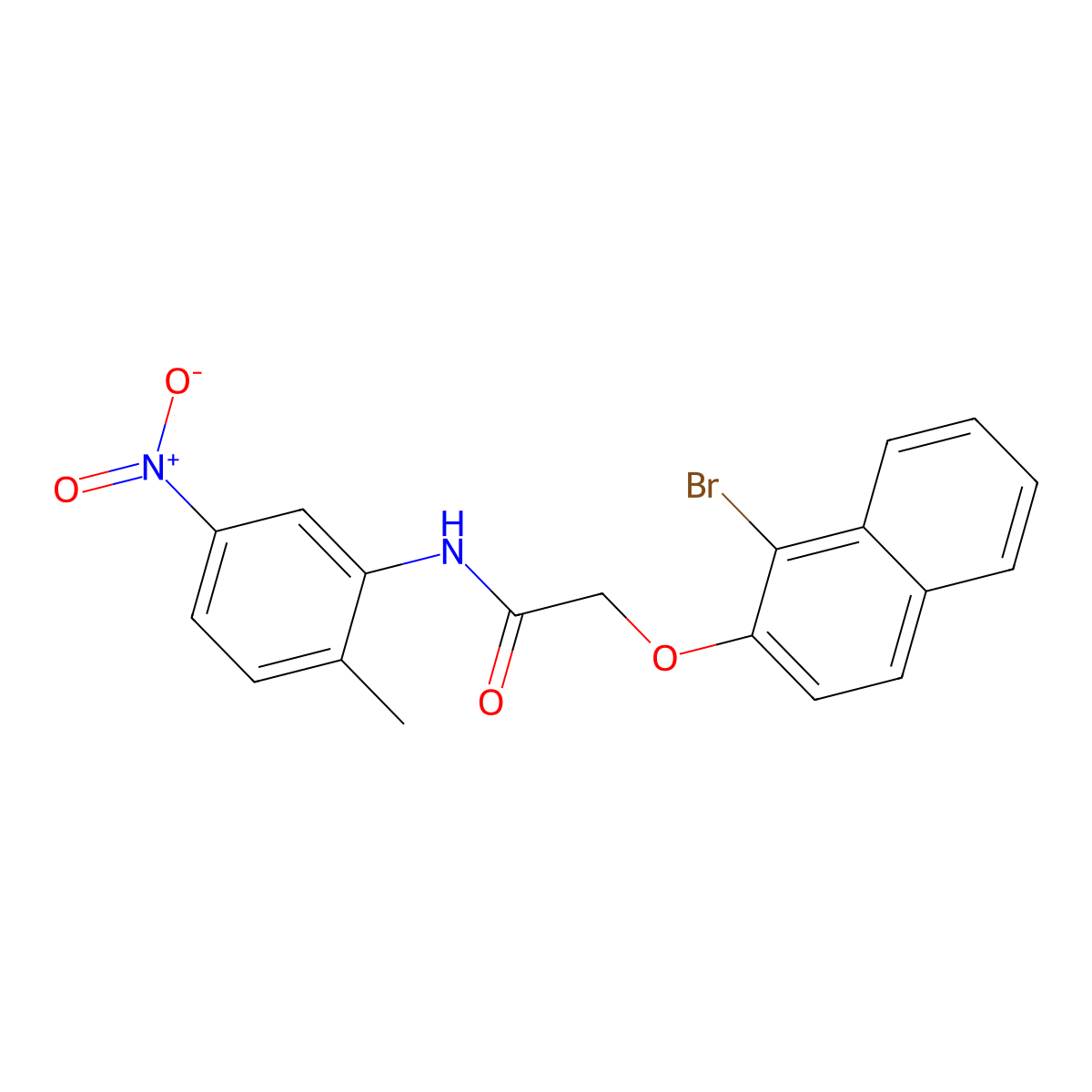 2-(1-bromonaphthalen-2-yl)oxy-N-(2-methyl-5-nitrophenyl)acetamide molecular structure, CAS 349475-12-3