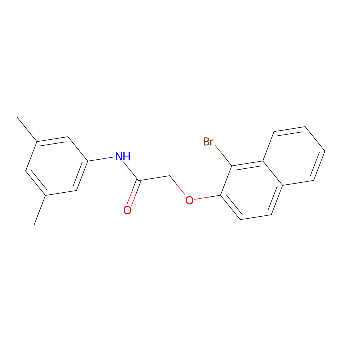 2-[(1-bromo-2-naphthyl)oxy]-N-(3,5-dimethylphenyl)acetamide molecular structure, CAS 349475-13-4
