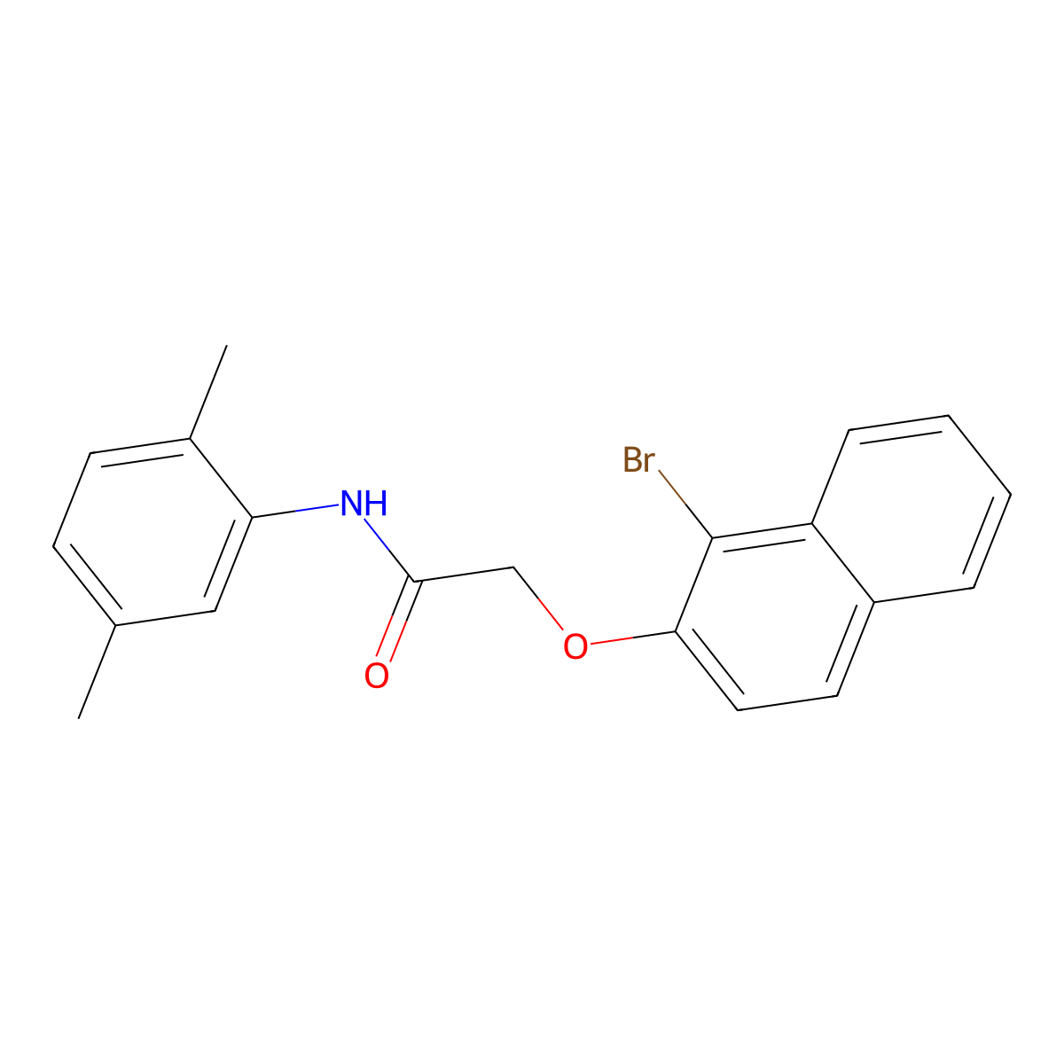 2-[(1-bromo-2-naphthyl)oxy]-N-(2,5-dimethylphenyl)acetamide molecular structure, CAS 349475-14-5