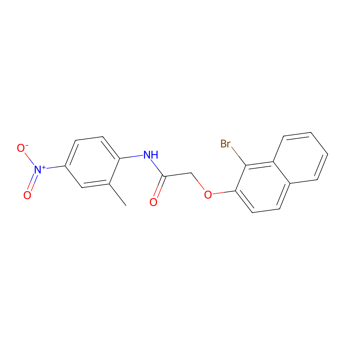 2-(1-bromonaphthalen-2-yl)oxy-N-(2-methyl-4-nitrophenyl)acetamide molecular structure, CAS 349475-17-8