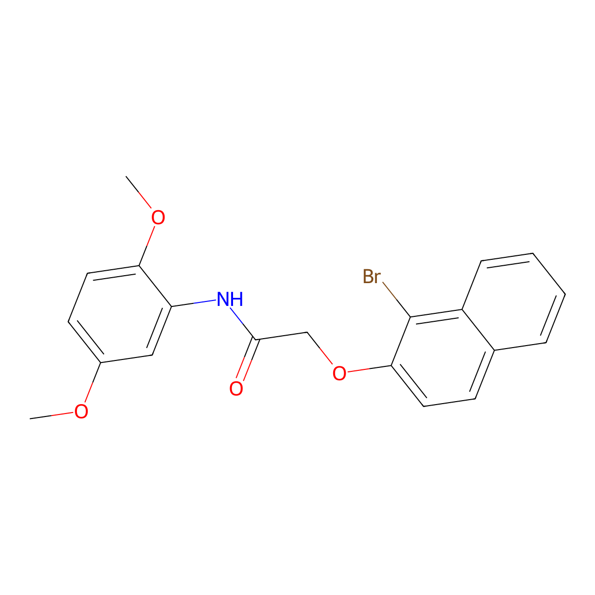 2-[(1-bromo-2-naphthyl)oxy]-N-(2,5-dimethoxyphenyl)acetamide molecular structure, CAS 349475-20-3