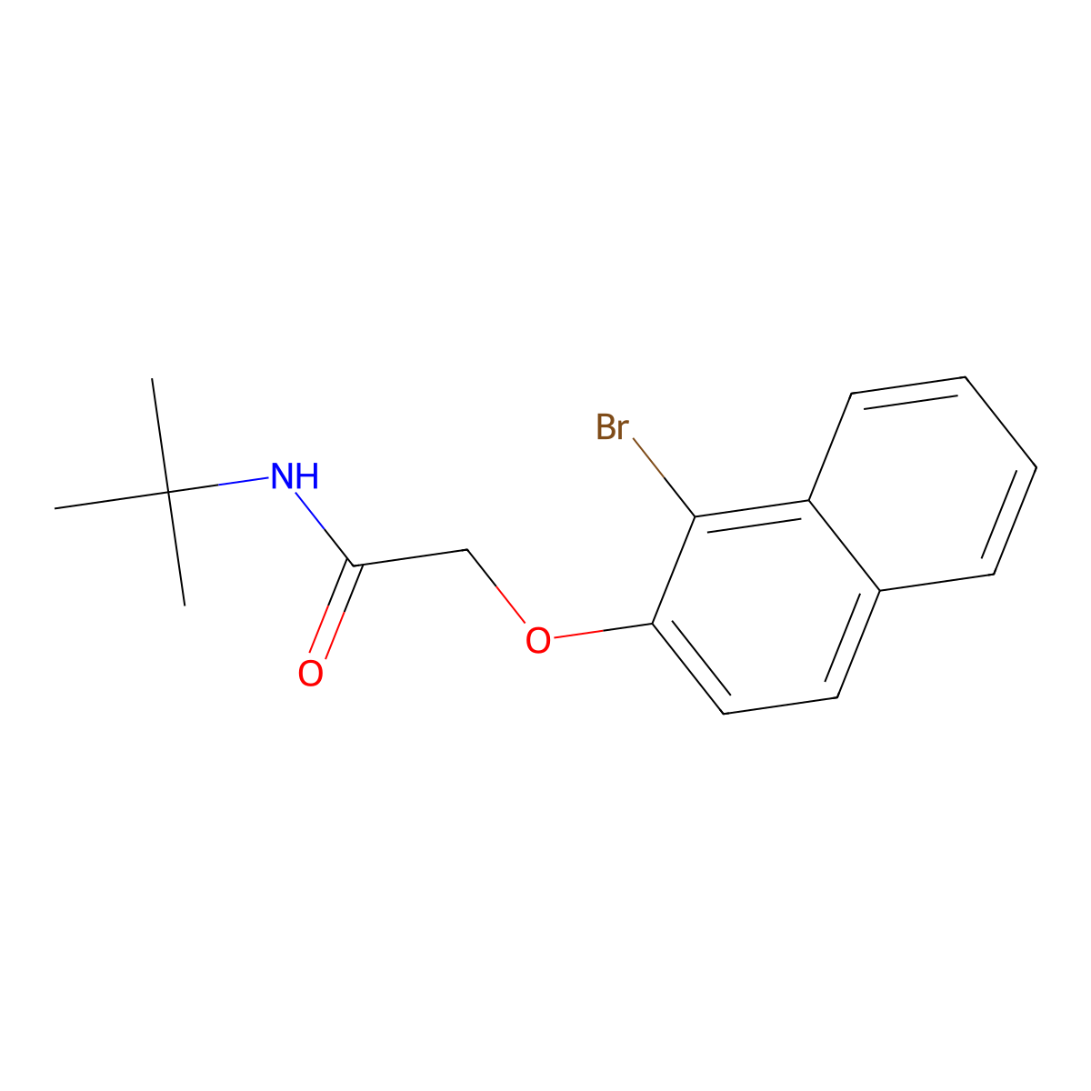 2-(1-bromonaphthalen-2-yl)oxy-N-tert-butylacetamide molecular structure, CAS 349475-25-8