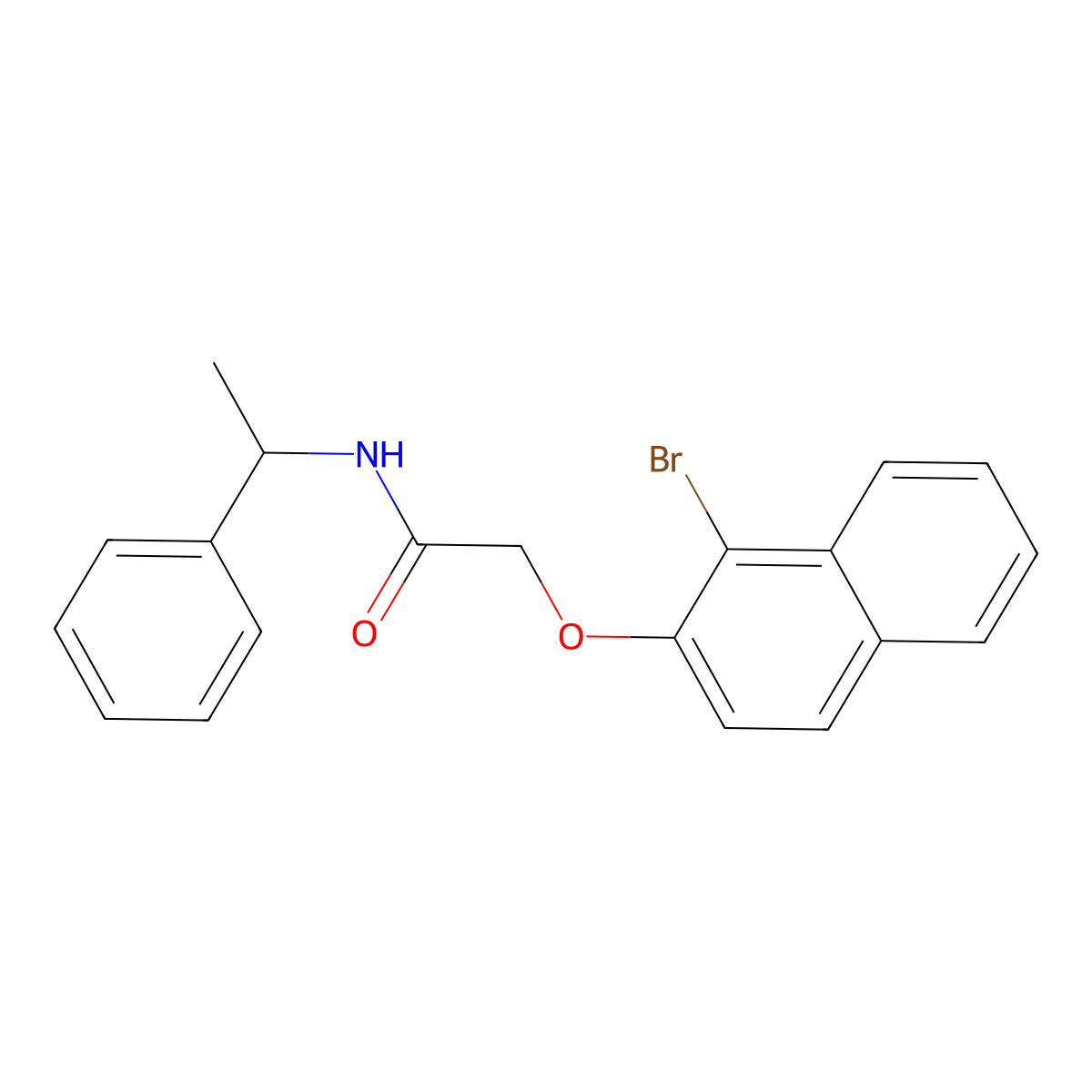 2-[(1-bromo-2-naphthyl)oxy]-N-(1-phenylethyl)acetamide molecular structure, CAS 349475-27-0