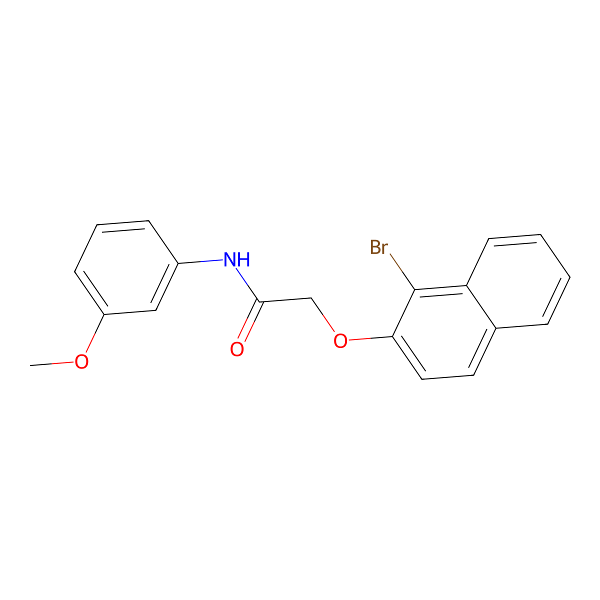 2-[(1-bromo-2-naphthyl)oxy]-N-(3-methoxyphenyl)acetamide molecular structure, CAS 349475-28-1