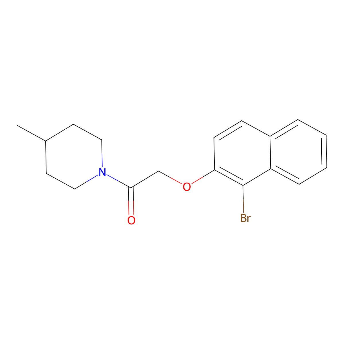 1-{[(1-Bromo-2-naphthyl)oxy]acetyl}-4-methylpiperidine molecular structure, CAS 349475-30-5