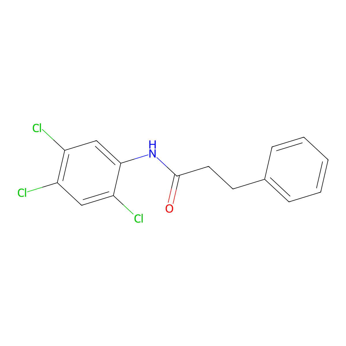 3-phenyl-N-(2,4,5-trichlorophenyl)propanamide molecular structure, CAS 349476-88-6