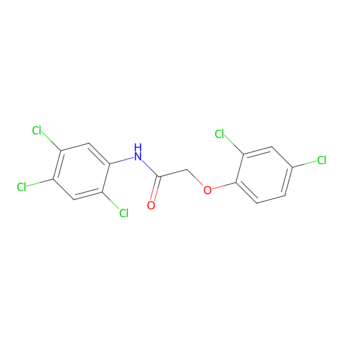 2-(2,4-dichlorophenoxy)-N-(2,4,5-trichlorophenyl)acetamide molecular structure, CAS 349476-91-1