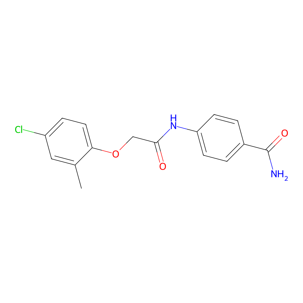 4-{[(4-Chloro-2-methylphenoxy)acetyl]amino}benzamide molecular structure, CAS 349477-02-7