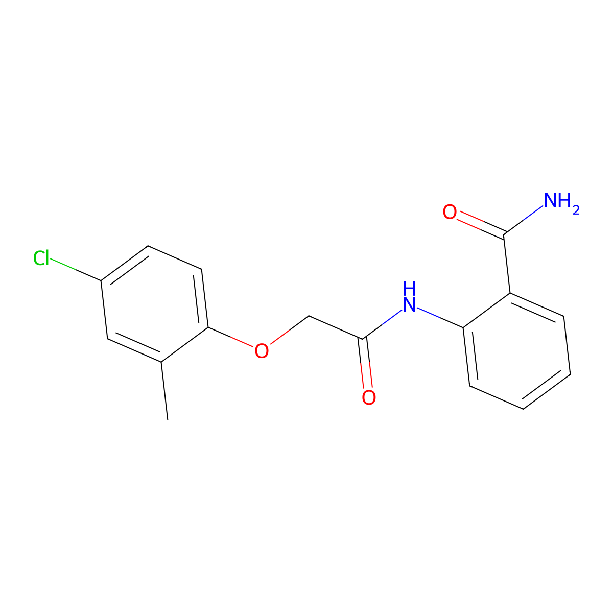 2-{[(4-Chloro-2-methylphenoxy)acetyl]amino}benzamide molecular structure, CAS 349477-08-3