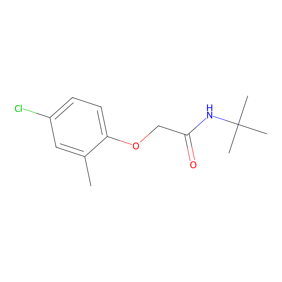 N-tert-butyl-2-(4-chloro-2-methylphenoxy)acetamide molecular structure, CAS 349477-14-1