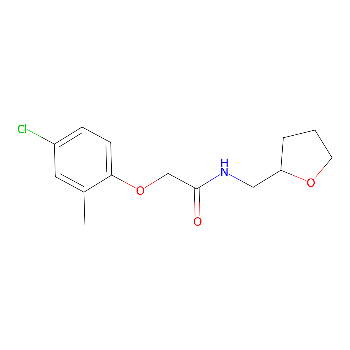 2-(4-chloro-2-methylphenoxy)-N-(oxolan-2-ylmethyl)acetamide molecular structure, CAS 349477-24-3