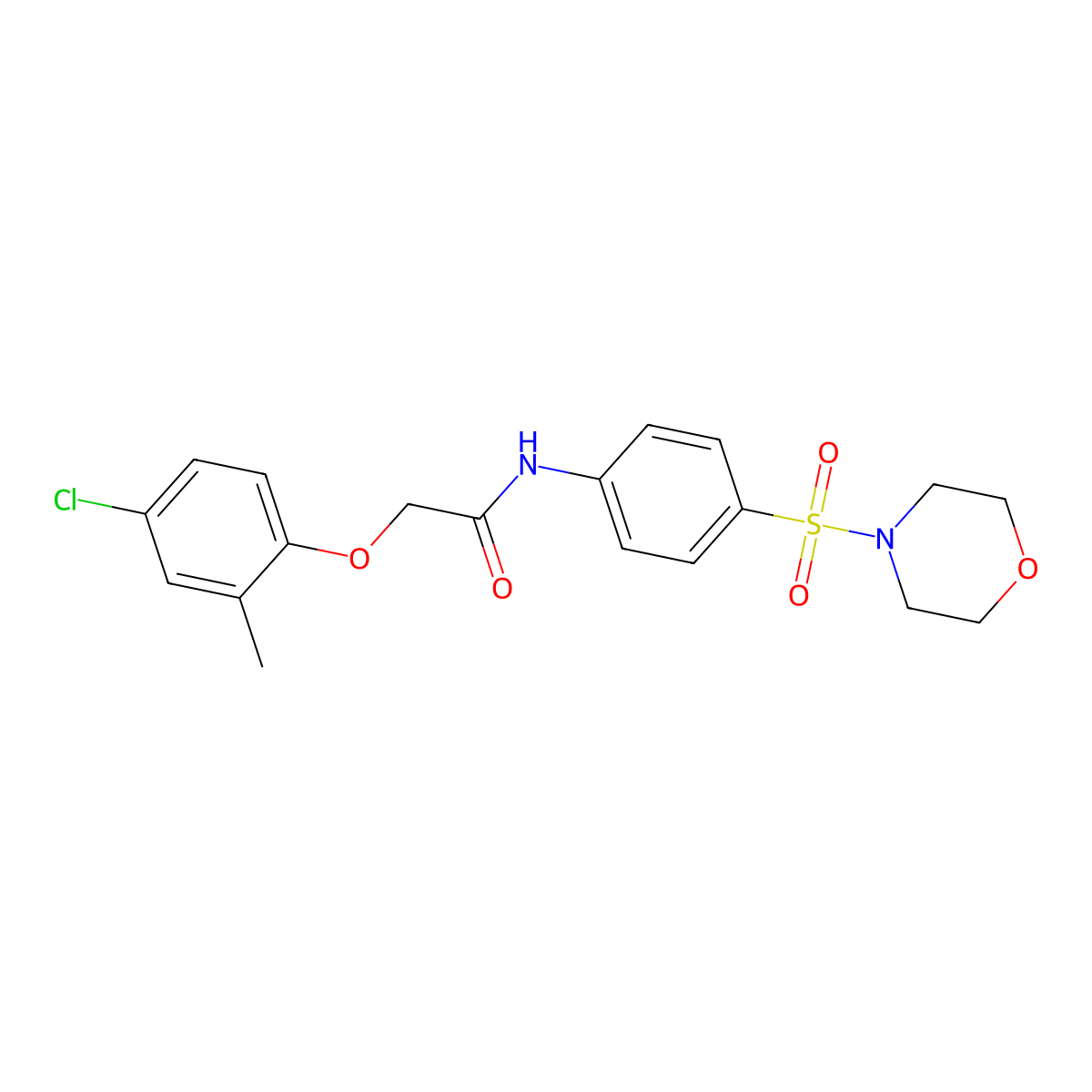 2-(4-chloro-2-methylphenoxy)-N-(4-morpholin-4-ylsulfonylphenyl)acetamide molecular structure, CAS 349477-26-5