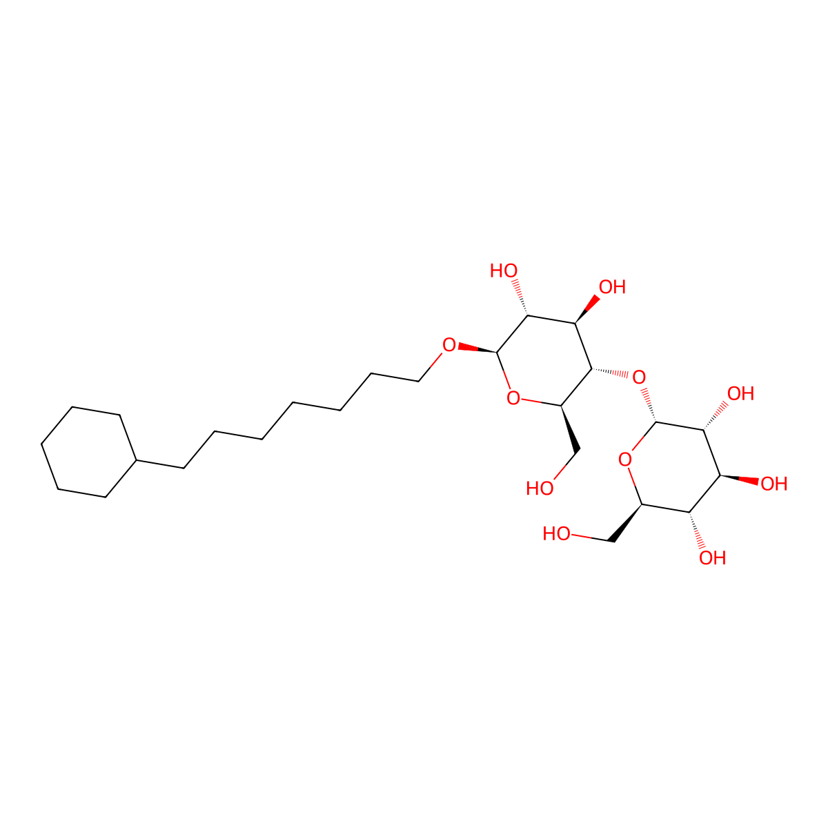 7-Cyclohexylheptyl 4-O-alpha-D-glucopyranosyl-beta-D-glucopyranoside molecular structure, CAS 349477-49-2
