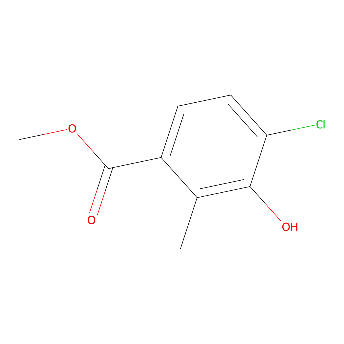 Methyl 4-chloro-3-hydroxy-2-methylbenzoate molecular structure, CAS 349479-34-1