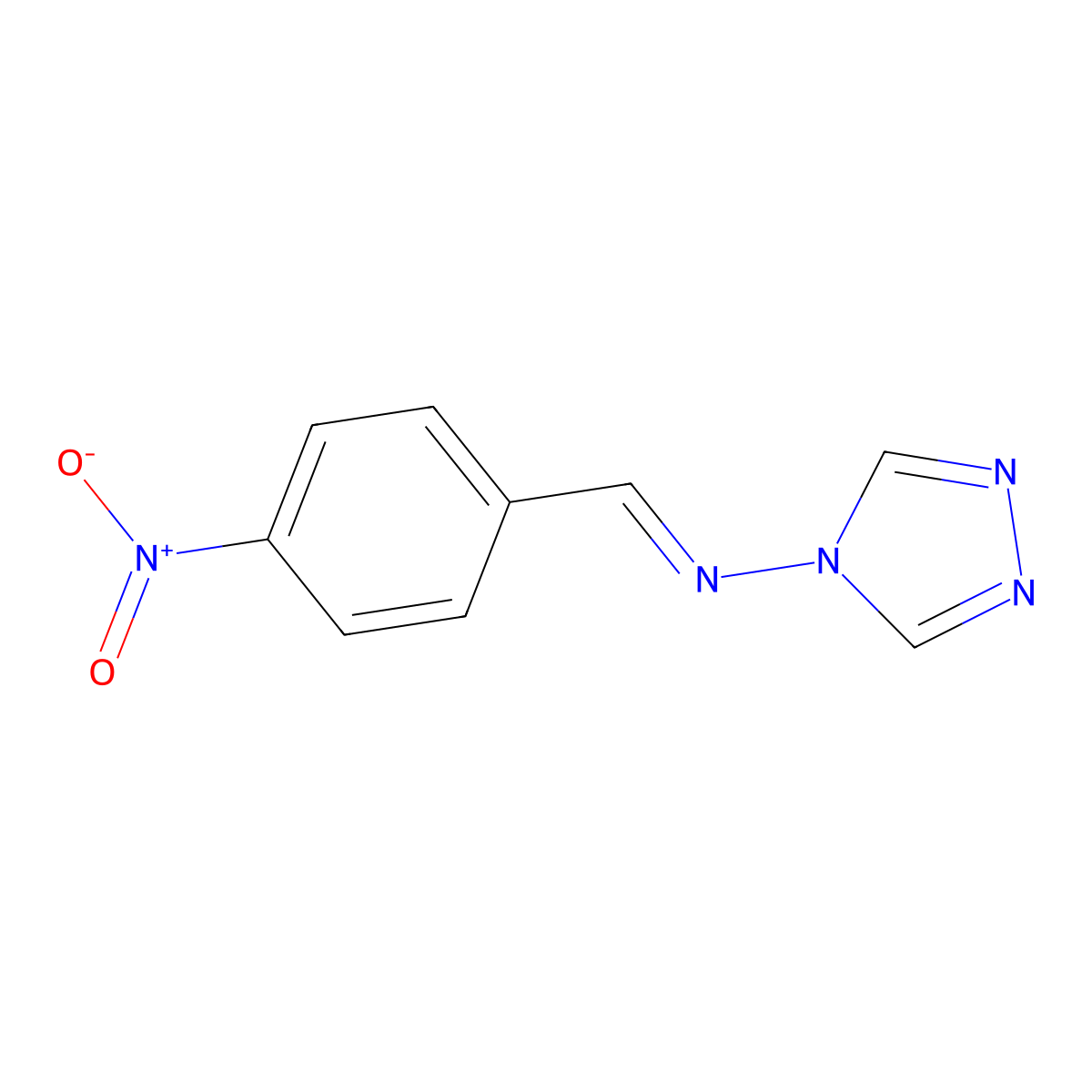 4H-1,2,4-Triazol-4-amine, N-[(4-nitrophenyl)methylene]- molecular structure, CAS 34948-39-5