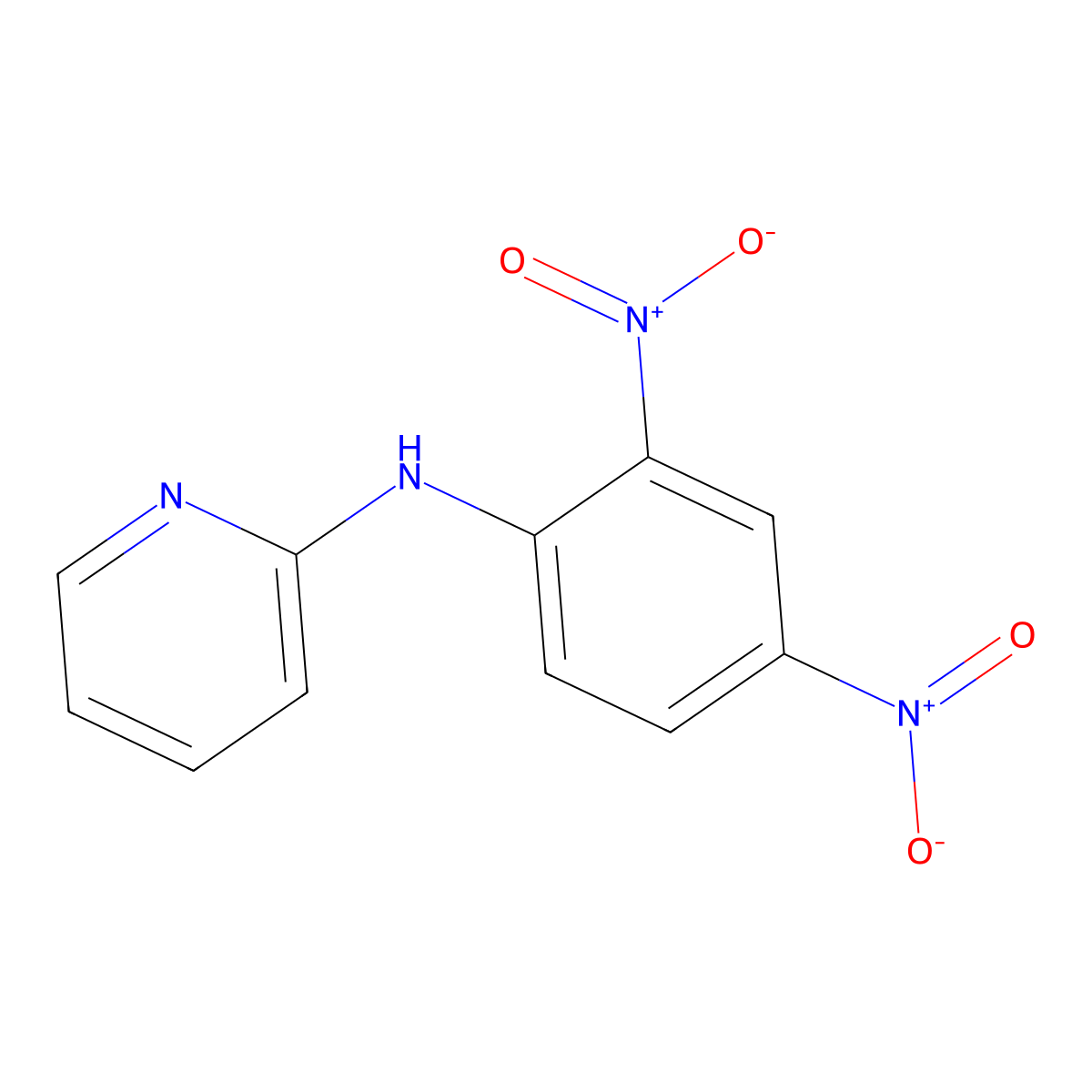 2-(2,4-Dinitrophenyl)aminopyridine molecular structure, CAS 34949-43-4