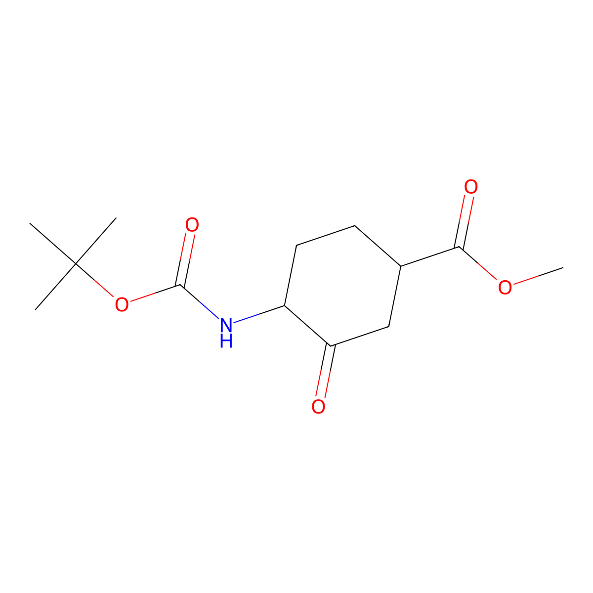 methyl (1S,4S)-4-{[(tert-butoxy)carbonyl]amino}-3-oxocyclohexane-1-carboxylate molecular structure, CAS 349494-44-6