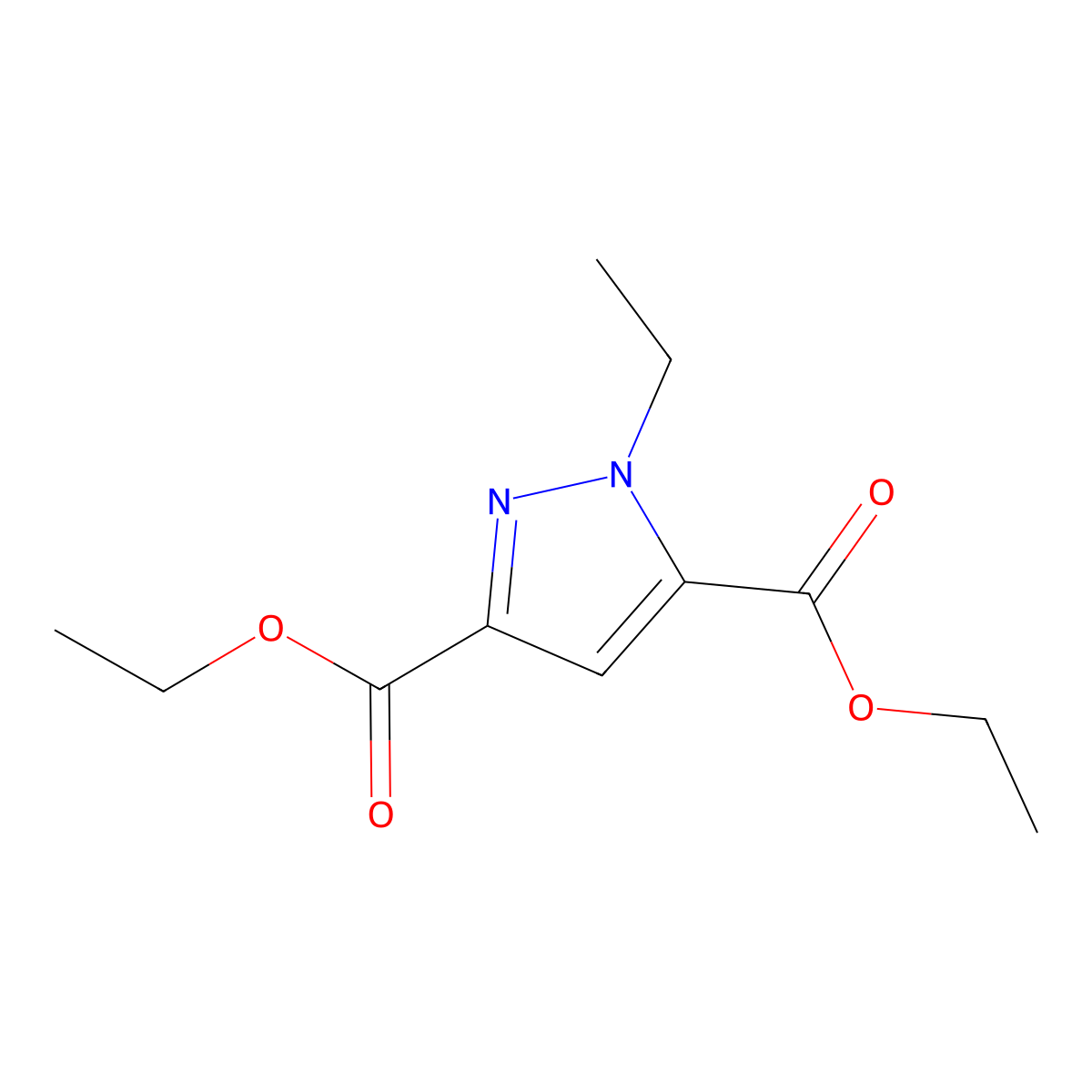 Diethyl 1-ethyl-1H-pyrazole-3,5-dicarboxylate molecular structure, CAS 349494-86-6