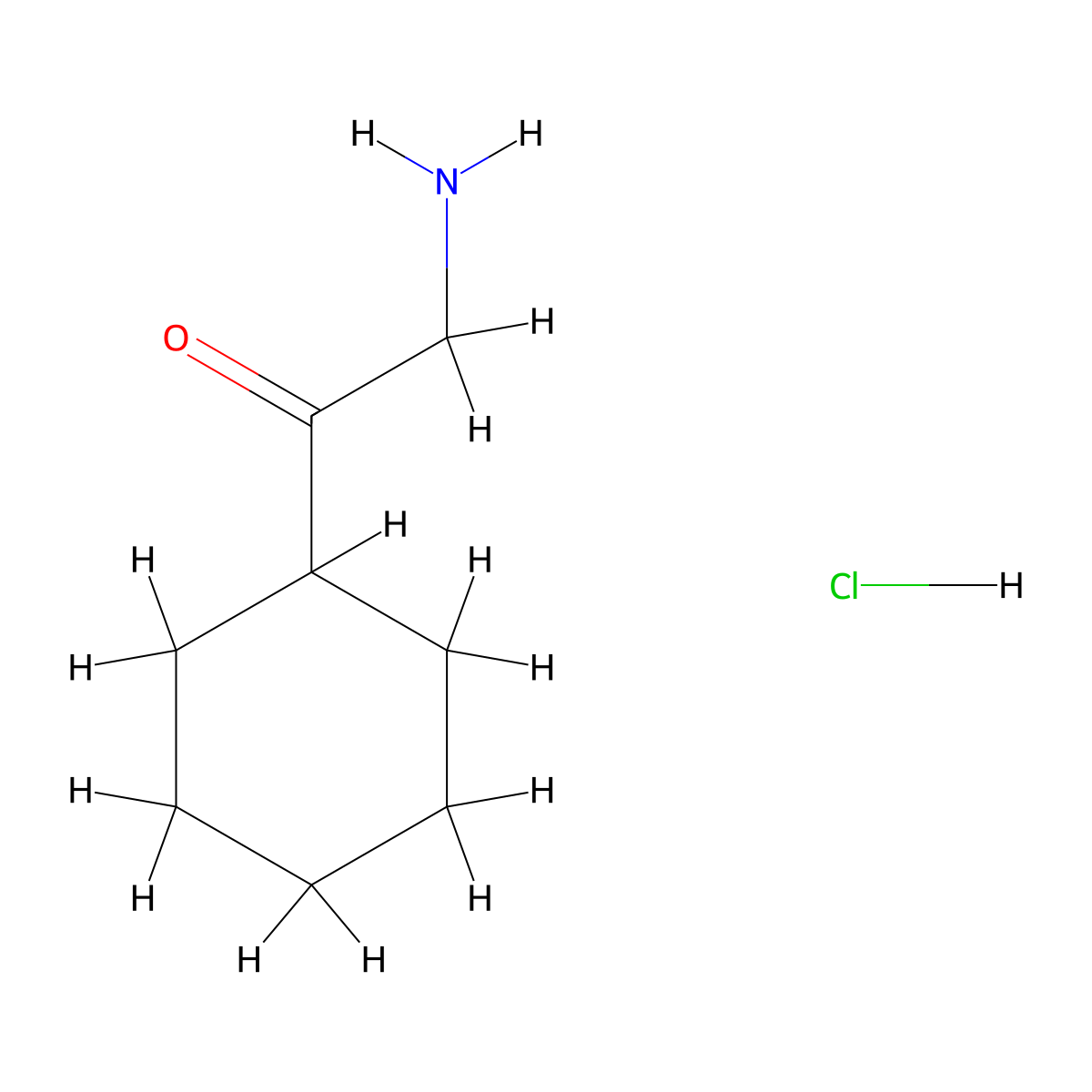 2-Amino-1-cyclohexylethan-1-one hydrochloride molecular structure, CAS 349495-48-3