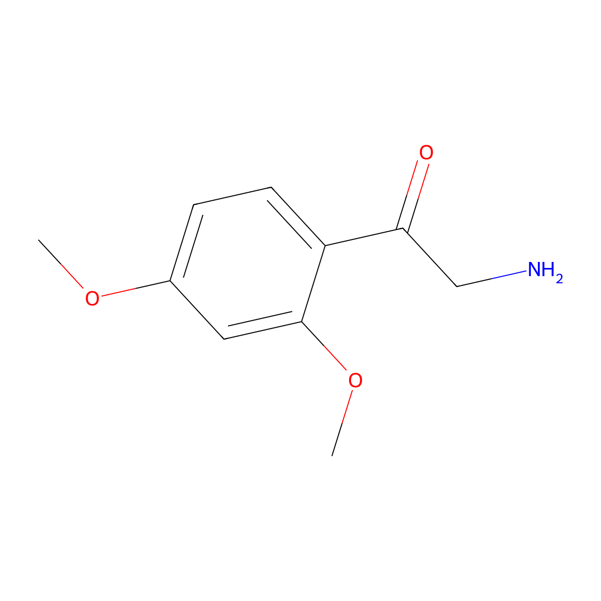 2-Amino-1-(2,4-dimethoxyphenyl)ethan-1-one molecular structure, CAS 349496-14-6
