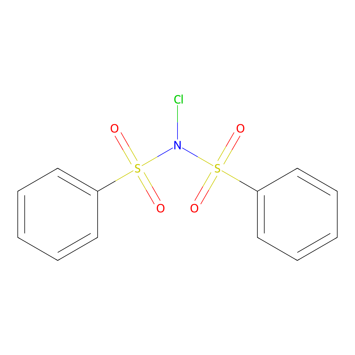 N-Chloro-N-(phenylsulfonyl)benzenesulfonamide molecular structure, CAS 3495-32-7