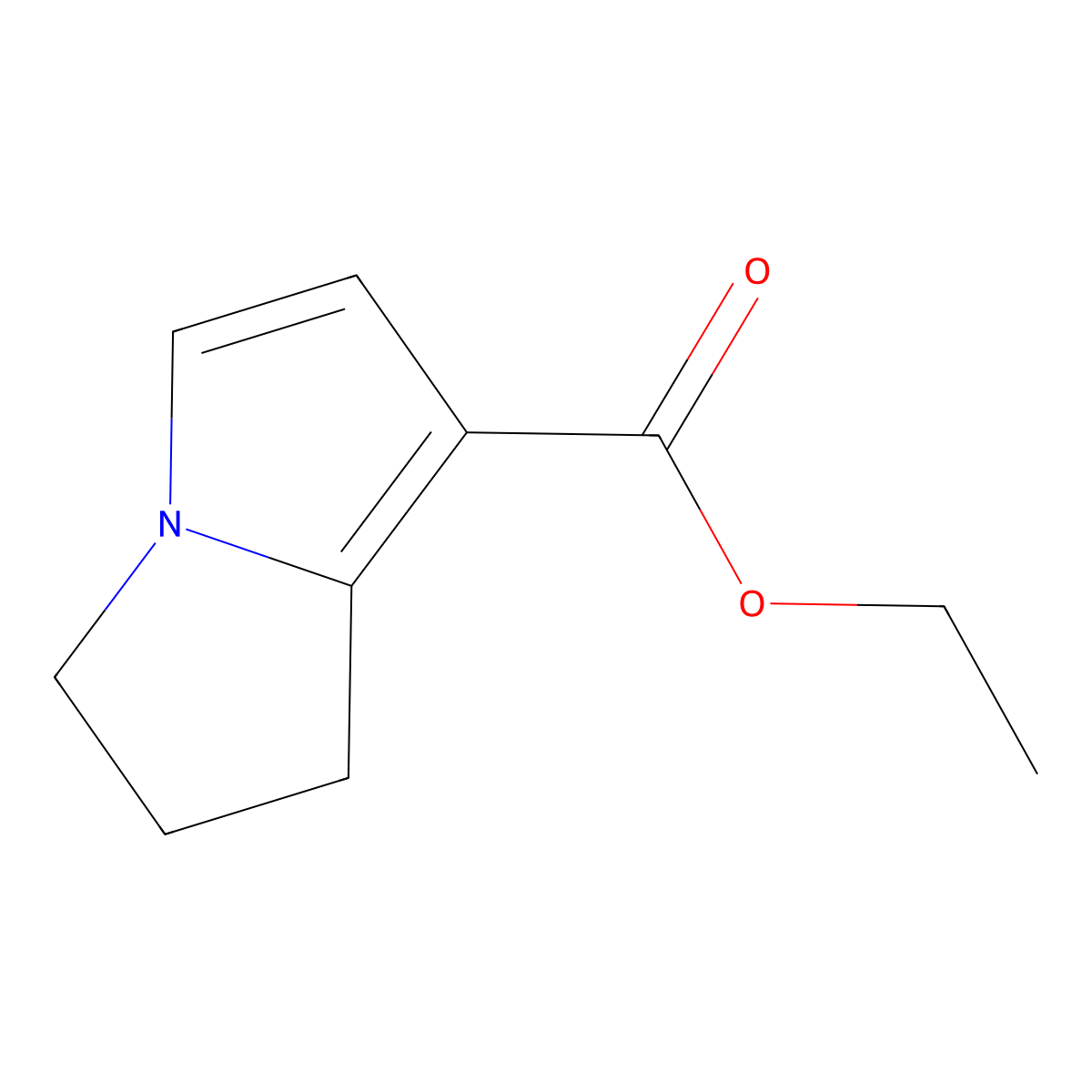 Ethyl 2,3-dihydro-1H-pyrrolizine-7-carboxylate molecular structure, CAS 34951-59-2