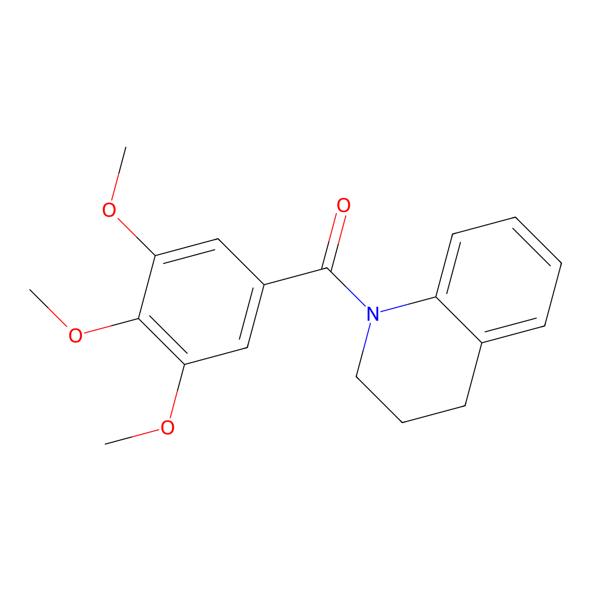 Quinoline, 1,2,3,4-tetrahydro-N-(3,4,5-trimethoxybenzoyl)- molecular structure, CAS 34952-16-4