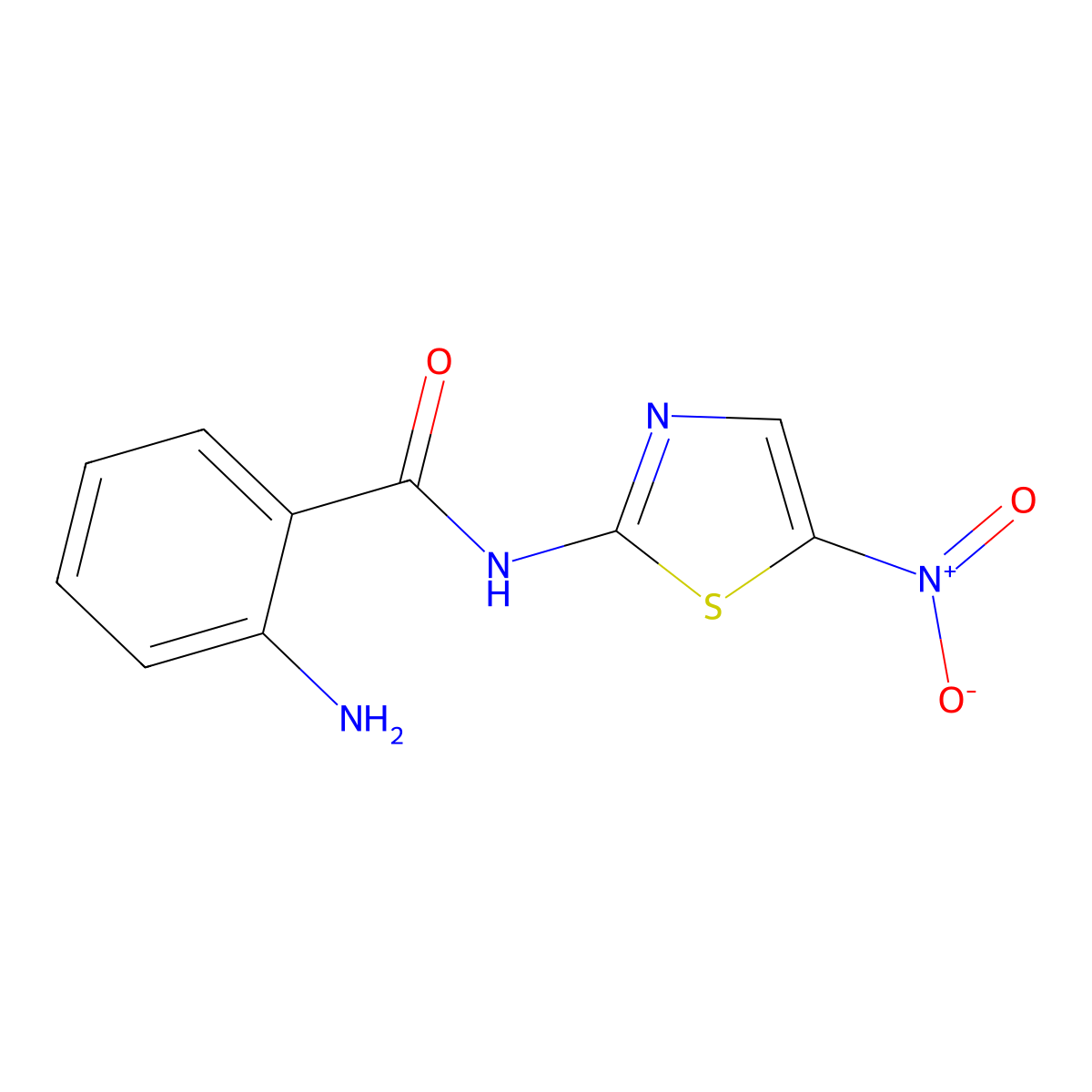 2-amino-N-(5-nitro-thiazol-2-yl)-benzamide molecular structure, CAS 34952-17-5