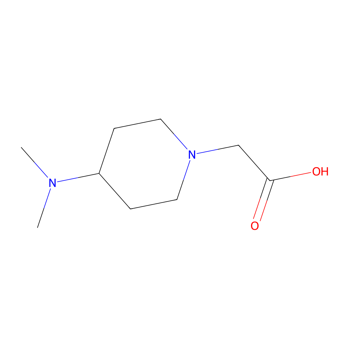 (4-Dimethylamino-piperidin-1-yl)-acetic acid molecular structure, CAS 349535-01-9