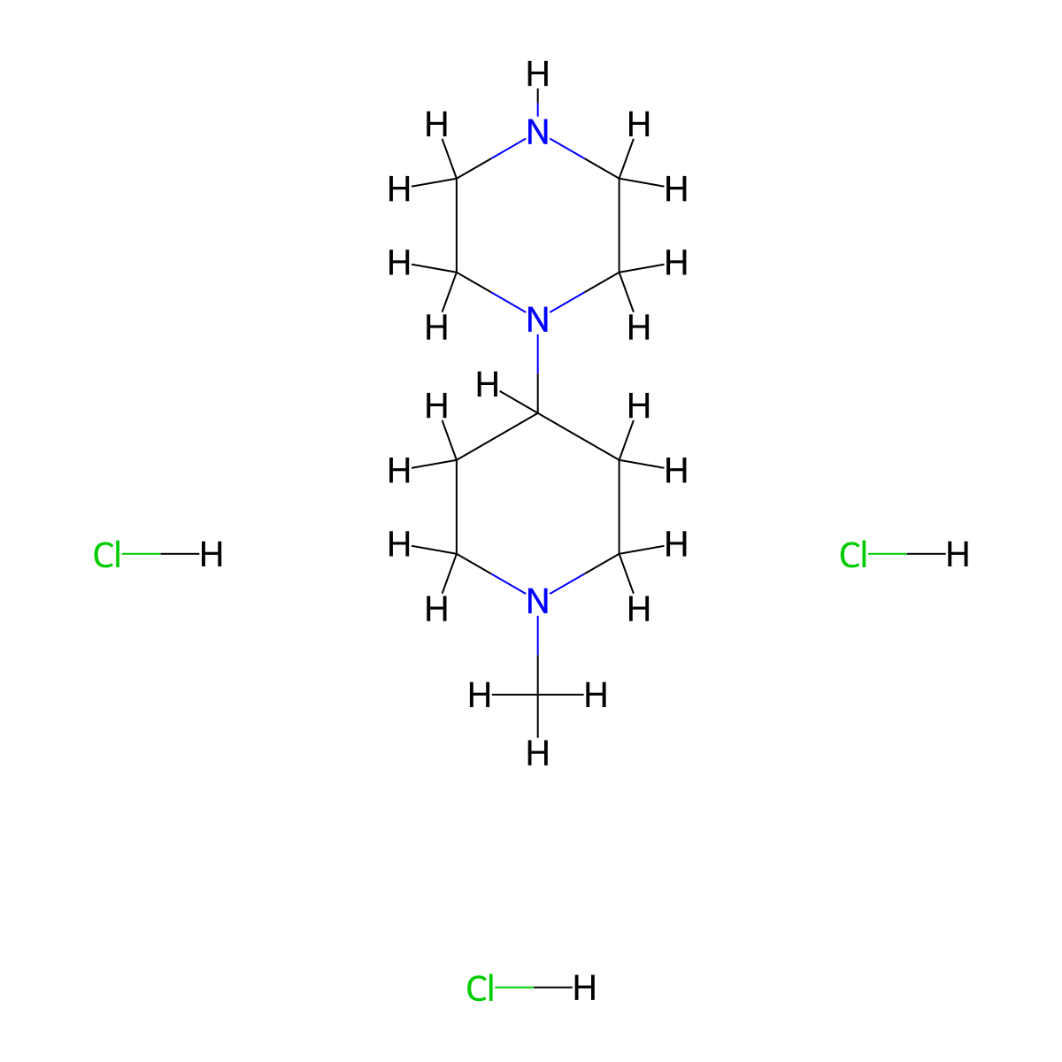 1-(1-Methylpiperidin-4-yl)piperazine;trihydrochloride molecular structure, CAS 349535-15-5