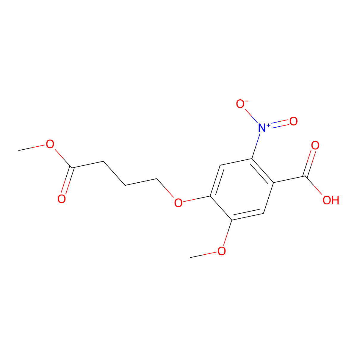 5-Methoxy-4-(4-methoxy-4-oxobutoxy)-2-nitrobenzoic acid molecular structure, CAS 349536-24-9
