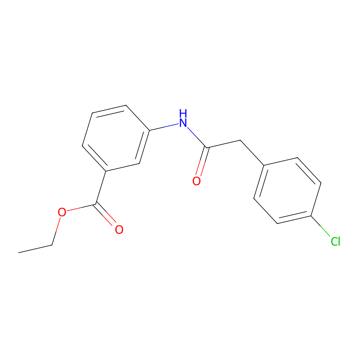 Ethyl 3-{[(4-chlorophenyl)acetyl]amino}benzoate molecular structure, CAS 349536-58-9