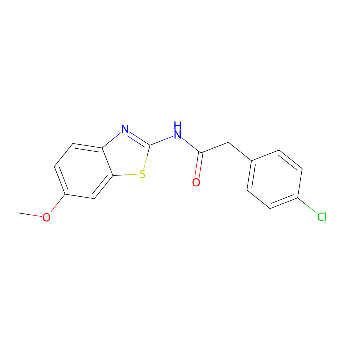 2-(4-chlorophenyl)-N-(6-methoxy-1,3-benzothiazol-2-yl)acetamide molecular structure, CAS 349536-60-3