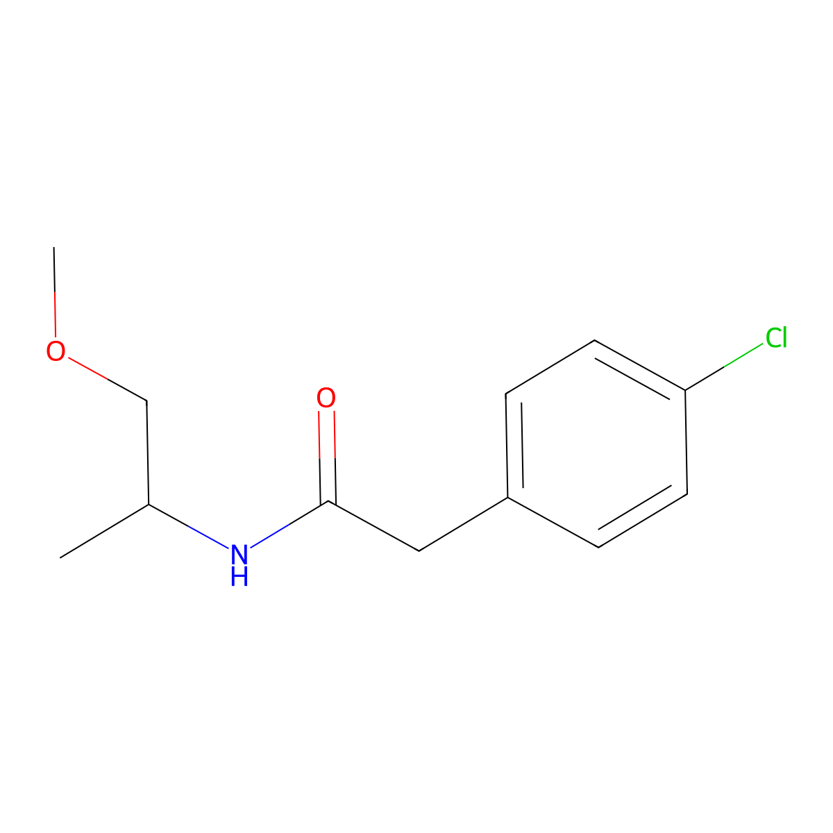 2-(4-chlorophenyl)-N-(1-methoxypropan-2-yl)acetamide molecular structure, CAS 349536-61-4