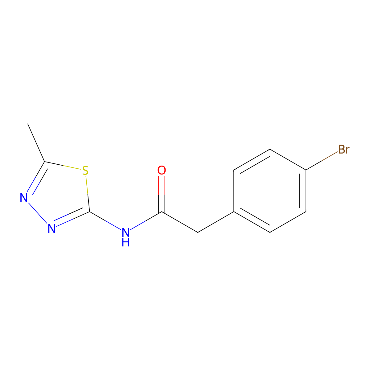 2-(4-bromophenyl)-N-(5-methyl-1,3,4-thiadiazol-2-yl)acetamide molecular structure, CAS 349536-88-5