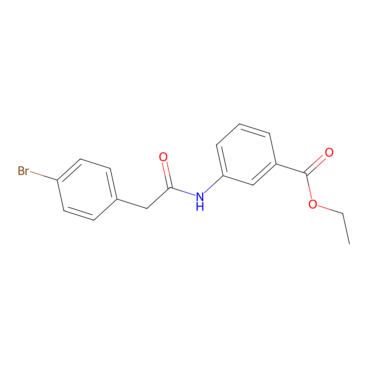 Ethyl 3-{[(4-bromophenyl)acetyl]amino}benzoate molecular structure, CAS 349536-92-1