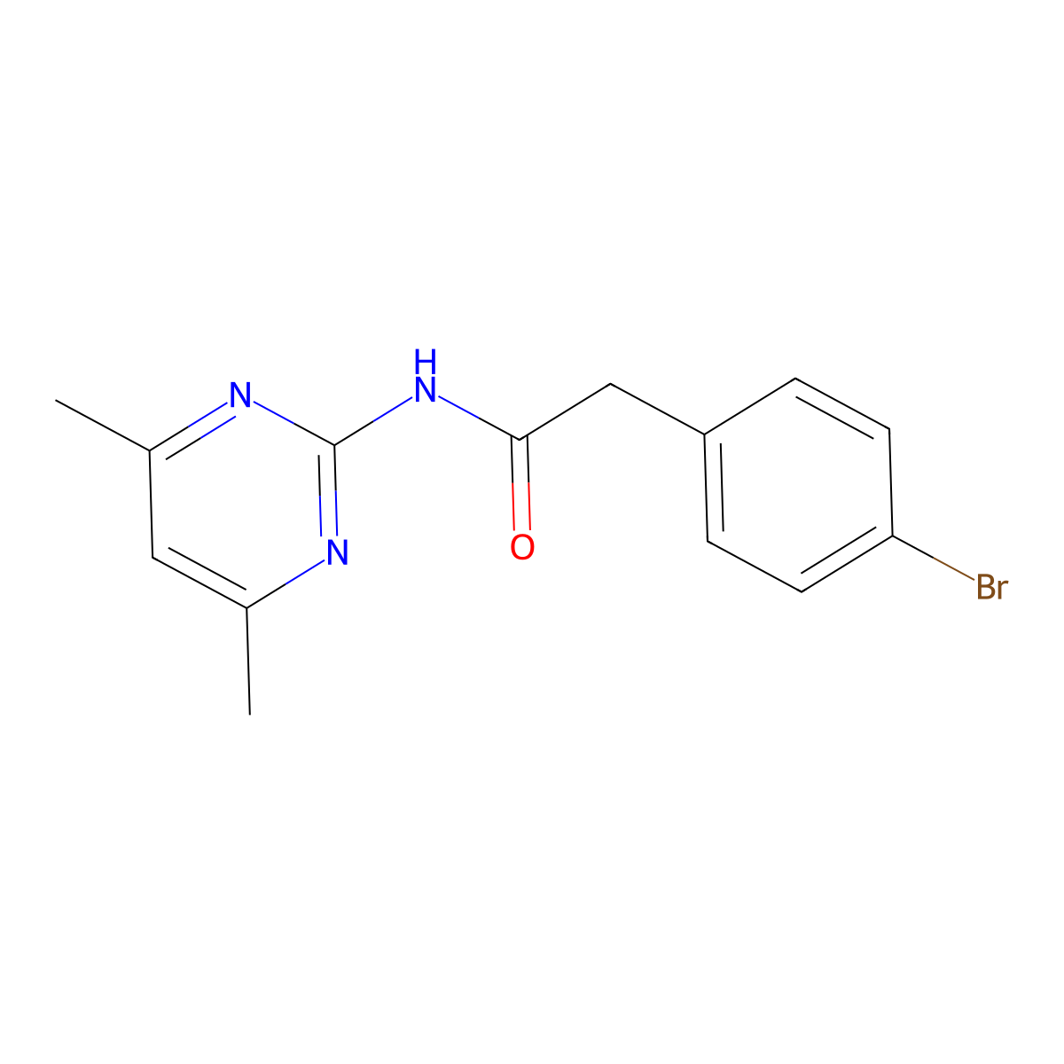 2-(4-bromophenyl)-N-(4,6-dimethylpyrimidin-2-yl)acetamide molecular structure, CAS 349536-94-3