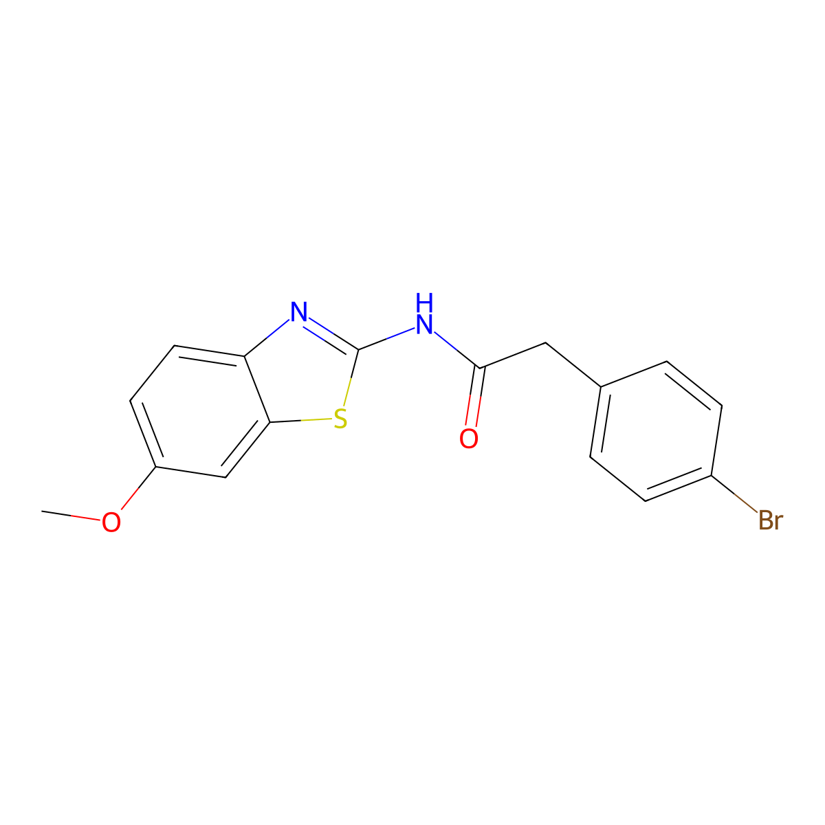 2-(4-bromophenyl)-N-(6-methoxy-1,3-benzothiazol-2-yl)acetamide molecular structure, CAS 349536-97-6