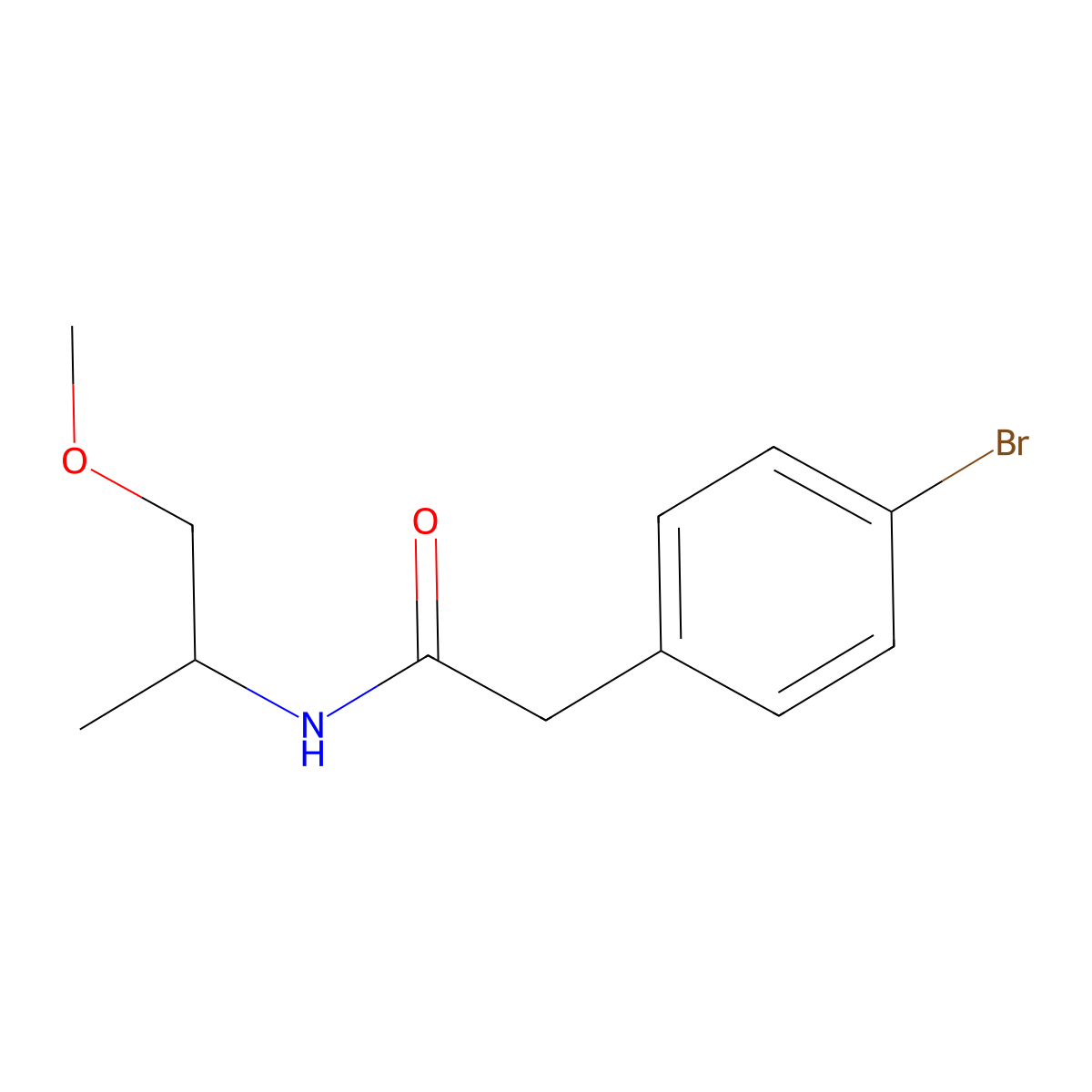 2-(4-bromophenyl)-N-(1-methoxypropan-2-yl)acetamide molecular structure, CAS 349536-98-7