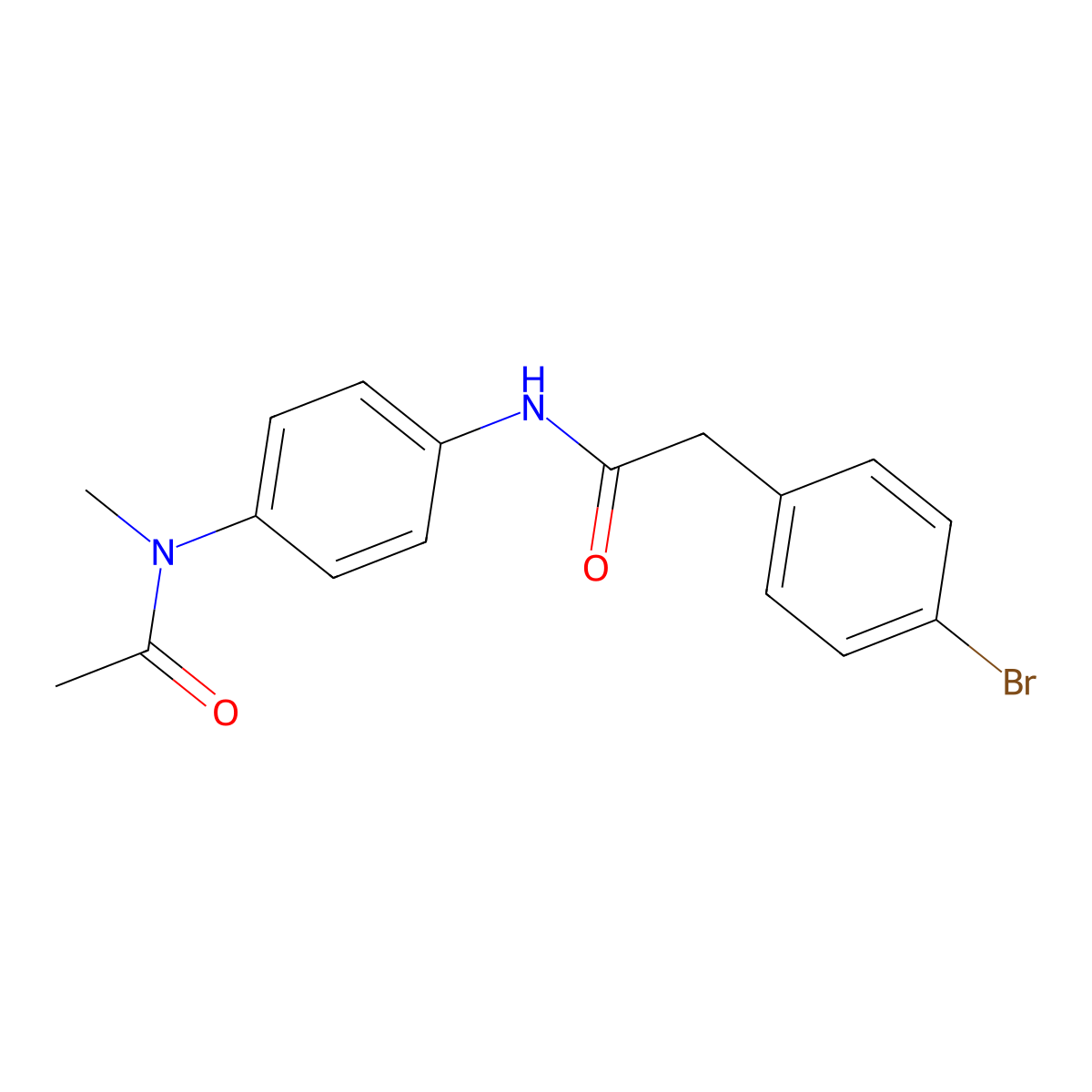 N-[4-[acetyl(methyl)amino]phenyl]-2-(4-bromophenyl)acetamide molecular structure, CAS 349536-99-8