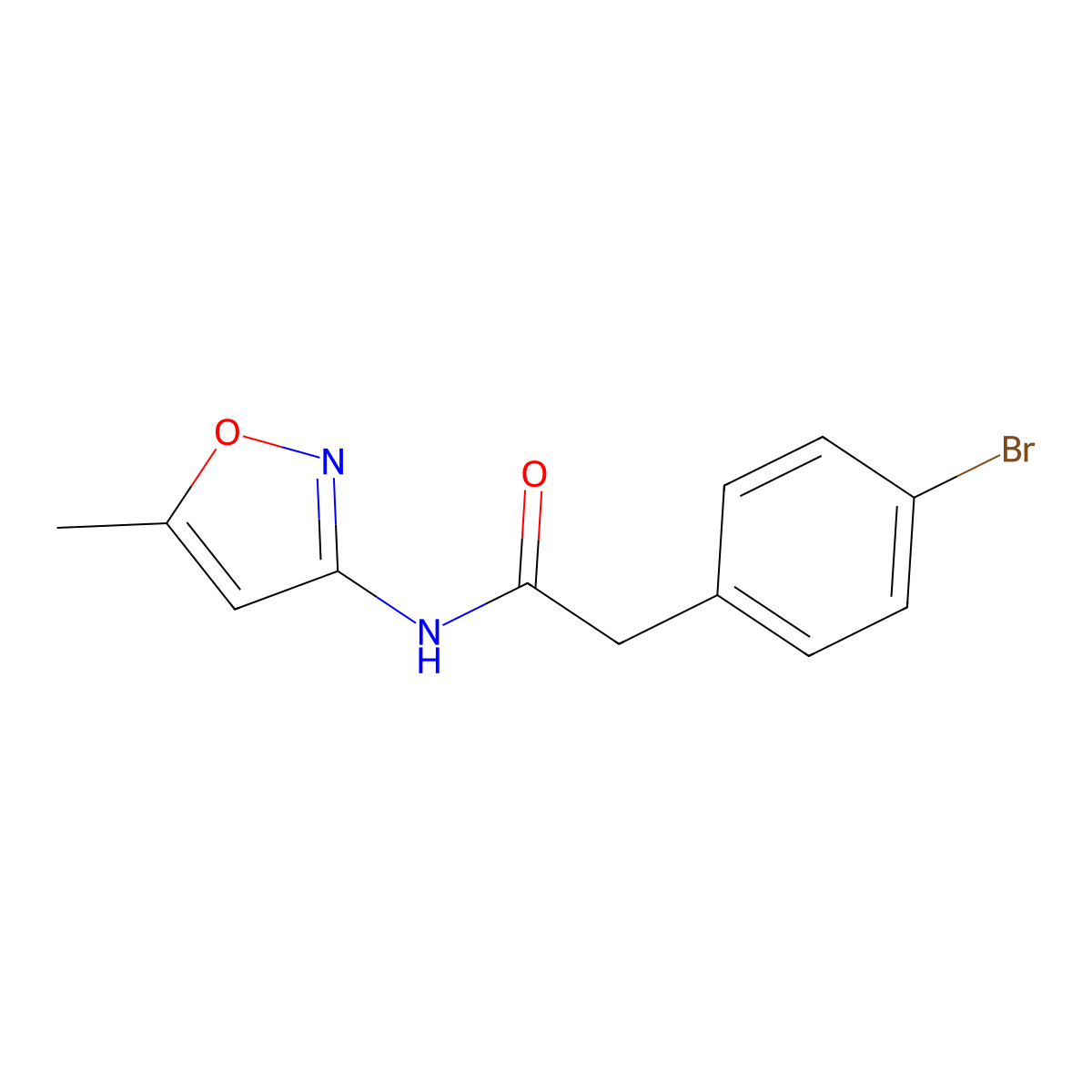 2-(4-bromophenyl)-N-(5-methyl-1,2-oxazol-3-yl)acetamide molecular structure, CAS 349537-01-5