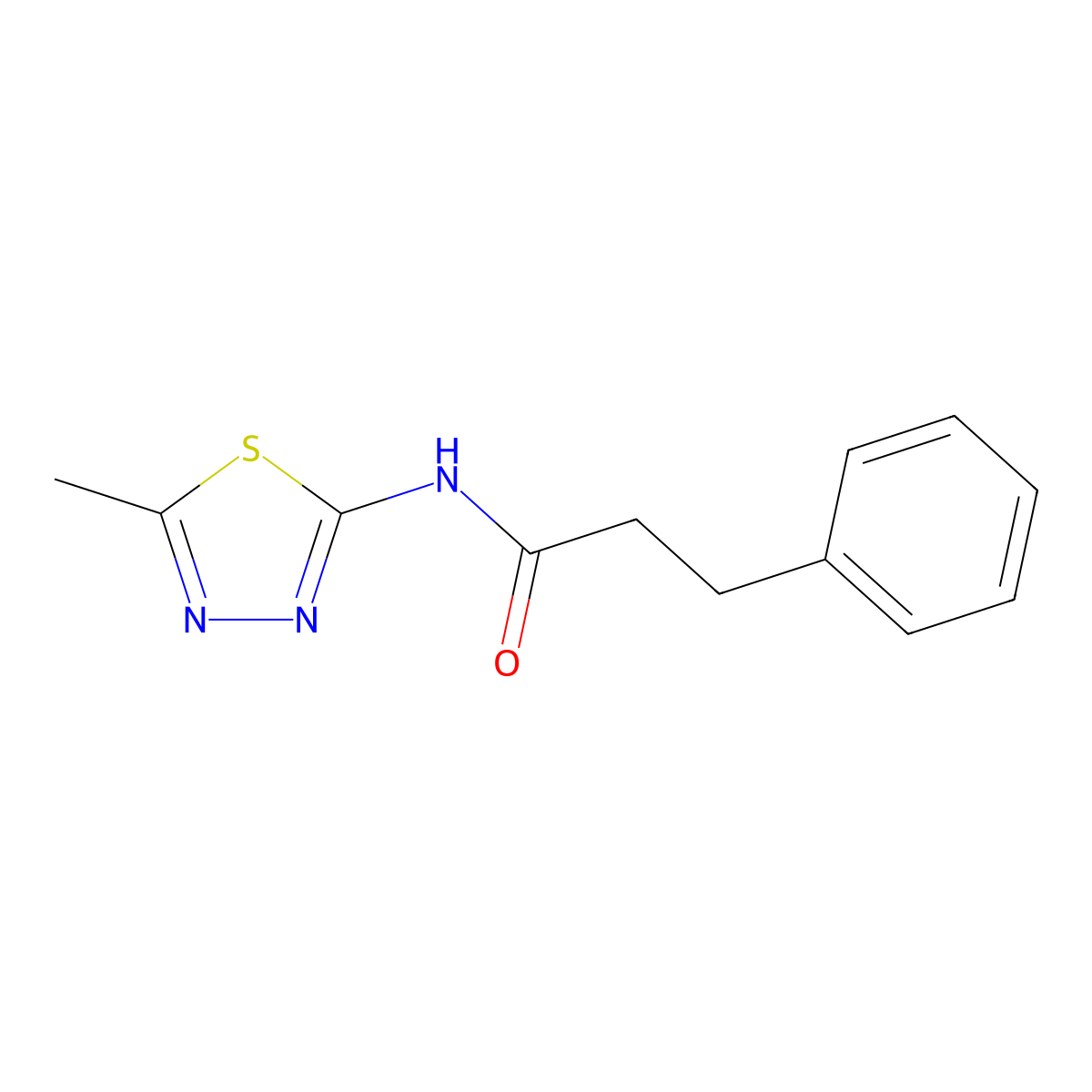 N-(5-methyl-1,3,4-thiadiazol-2-yl)-3-phenylpropanamide molecular structure, CAS 349537-37-7