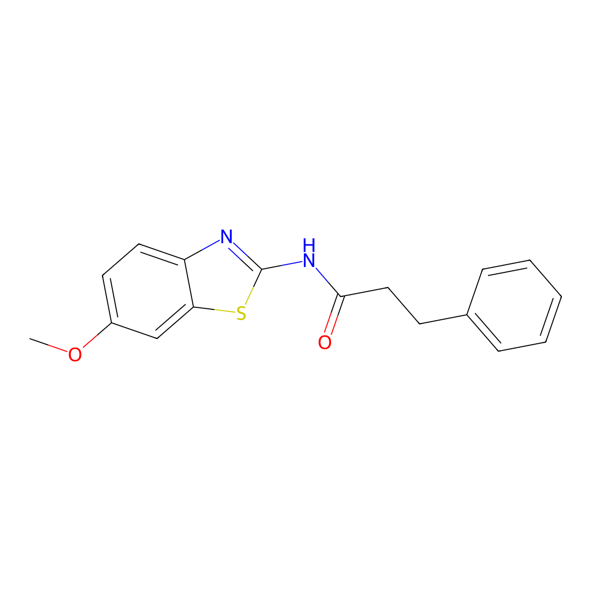 N-(6-methoxy-1,3-benzothiazol-2-yl)-3-phenylpropanamide molecular structure, CAS 349537-40-2