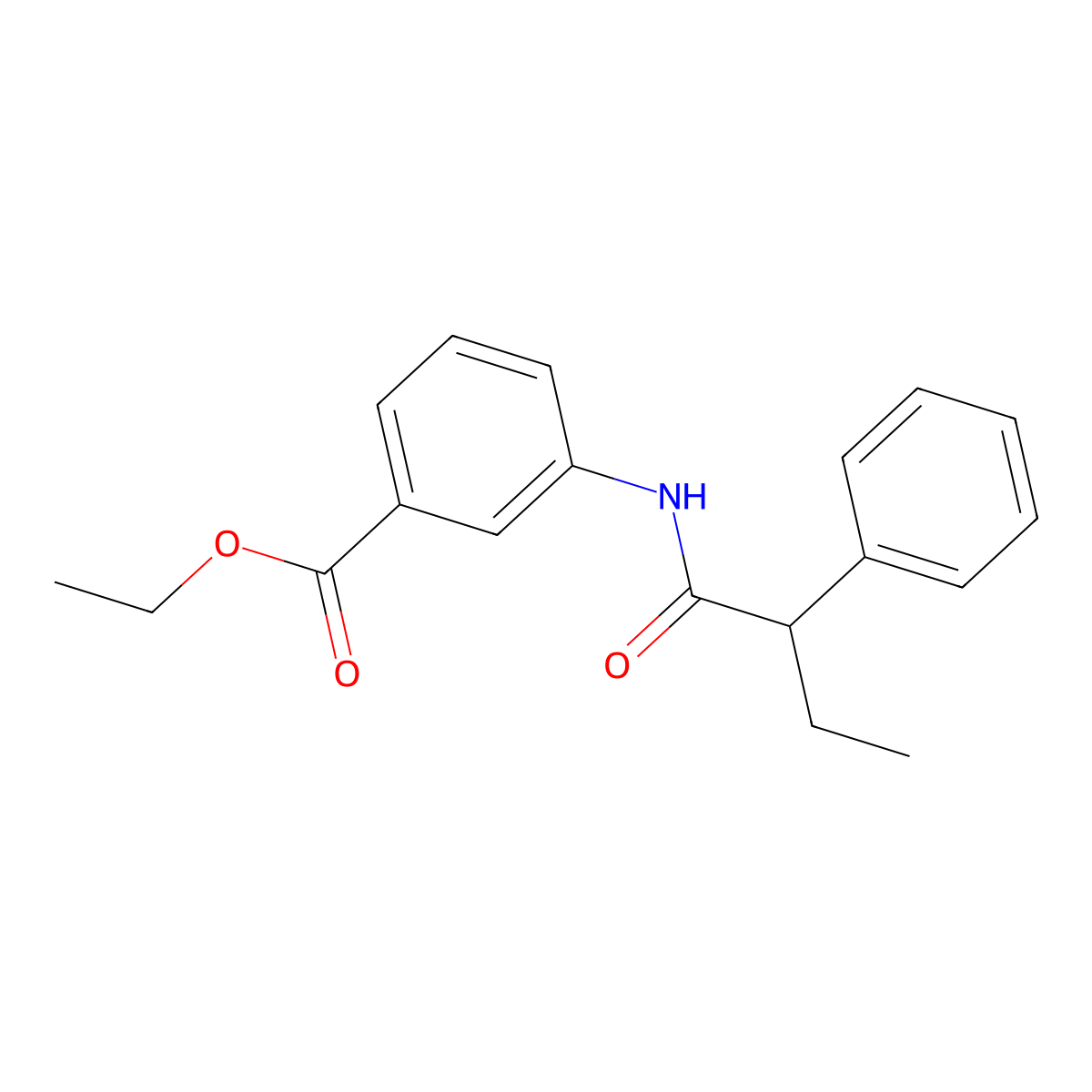 Ethyl 3-[(2-phenylbutanoyl)amino]benzoate molecular structure, CAS 349537-56-0
