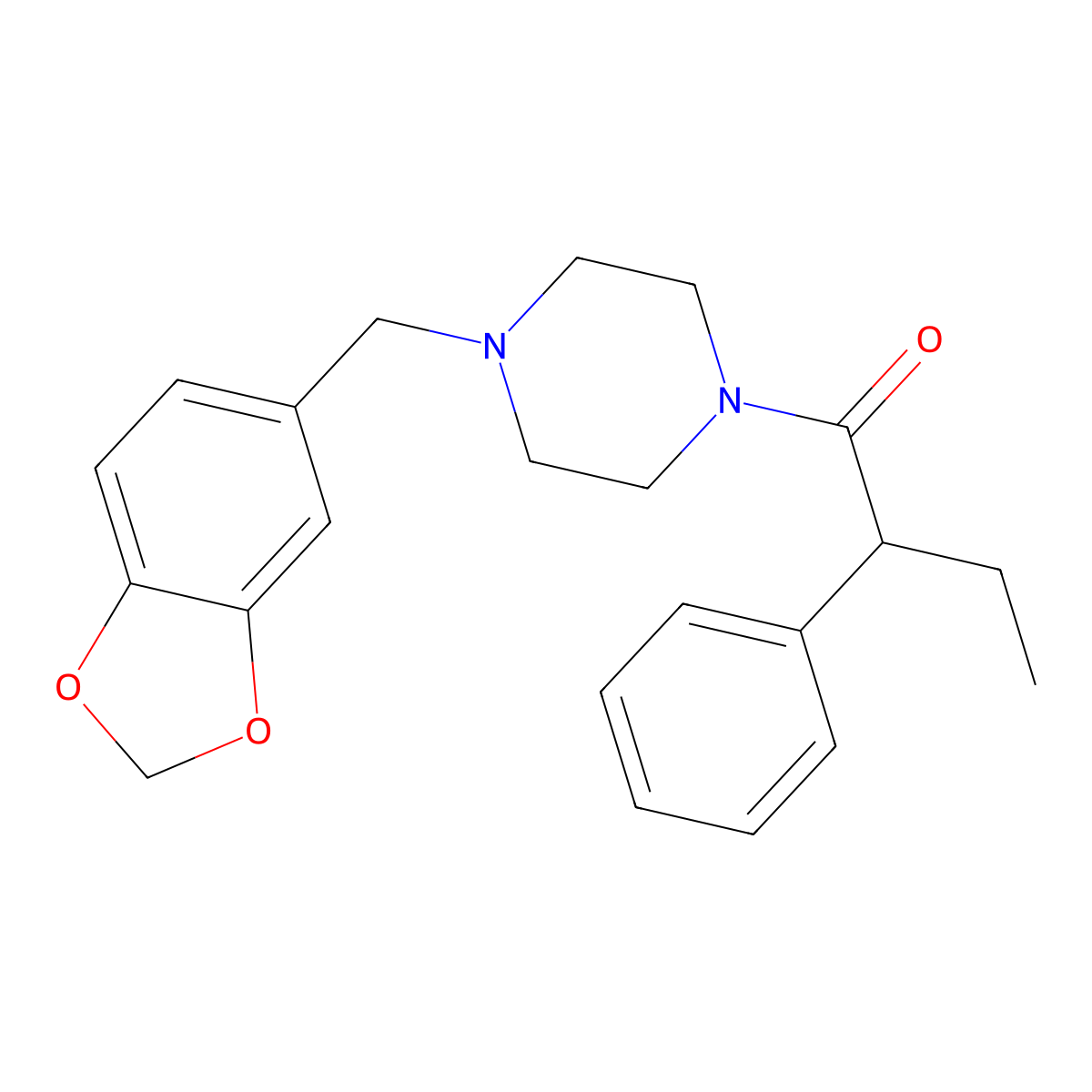 1-[4-(1,3-Benzodioxol-5-ylmethyl)piperazin-1-yl]-2-phenylbutan-1-one molecular structure, CAS 349537-75-3