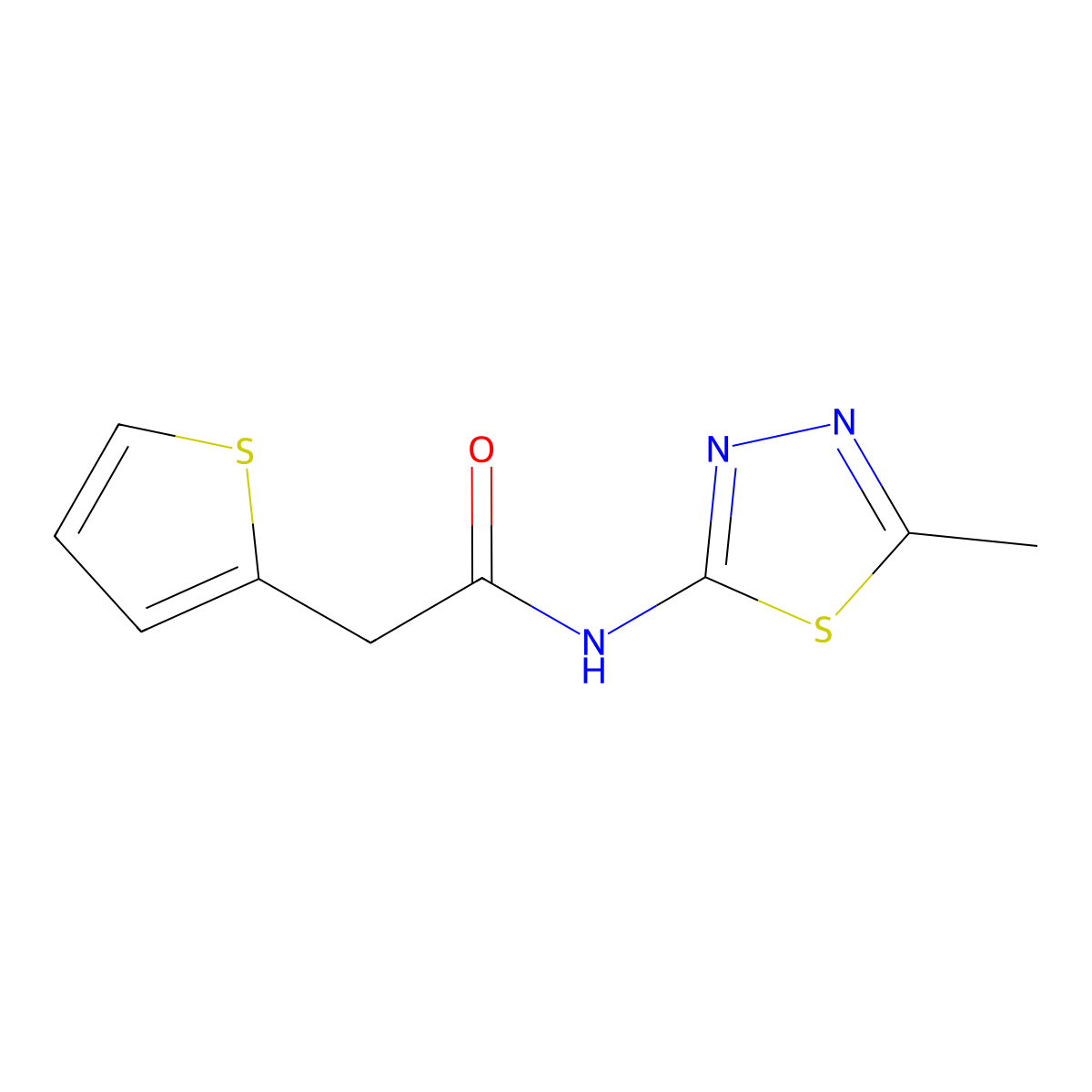 N-(5-methyl-1,3,4-thiadiazol-2-yl)-2-(thiophen-2-yl)acetamide molecular structure, CAS 349537-84-4